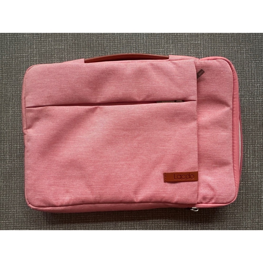 Lacdo Pink Laptop Sleeve Case Padded Bag with Handle and Pockets